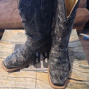 Corral Distressed Inlay, square toe boots